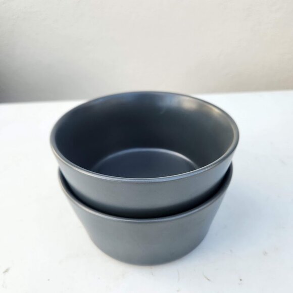 NEW Set of 2 Stone Lain Stoneware Round bowls Dinnerware Gray Replacement Matte - Picture 4 of 9